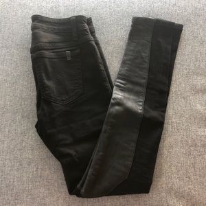 Joe’s Jeans black genuine leather detailing riding